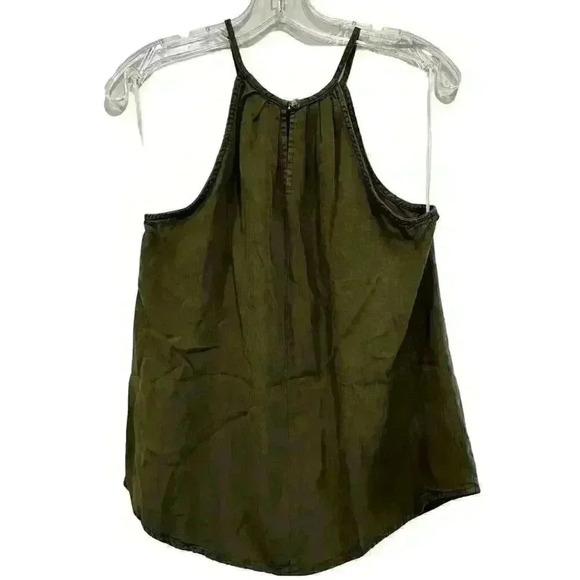 FRANCESCA HARPER NWT ARMY GREEN HALTER TANK WITH BUTTON KEY HOLE CLOSURE SMALL - Picture 7 of 12
